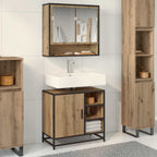 Juego de muebles de baño con cajón 2 pcs Roble artesanal