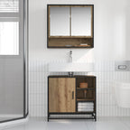 Juego de muebles de baño con cajón 2 pcs Roble artesanal