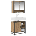 Juego de muebles de baño con cajón 2 pcs Roble artesanal