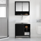 Juego de muebles de baño 2 pcs Roble Negro Madera de ingeniería