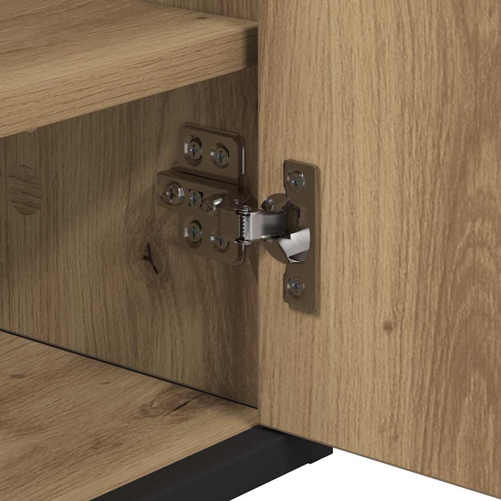 Juego de muebles de baño con cajón 4 pcs Roble artesanal