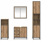 Juego de muebles de baño con cajón 4 pcs Roble artesanal