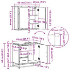 Juego de muebles de baño con cajón 4 pcs Roble artesanal