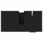Juego de muebles de baño 4 pcs Roble Negro Madera de ingeniería
