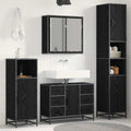 Juego de muebles de baño 3 pcs Roble Negro Madera de ingeniería