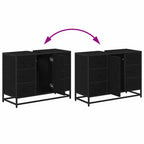 Juego de muebles de baño 3 pcs Roble Negro Madera de ingeniería