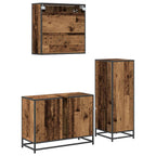 Juego de muebles de baño con cajón 3 pcs Madera envejecida