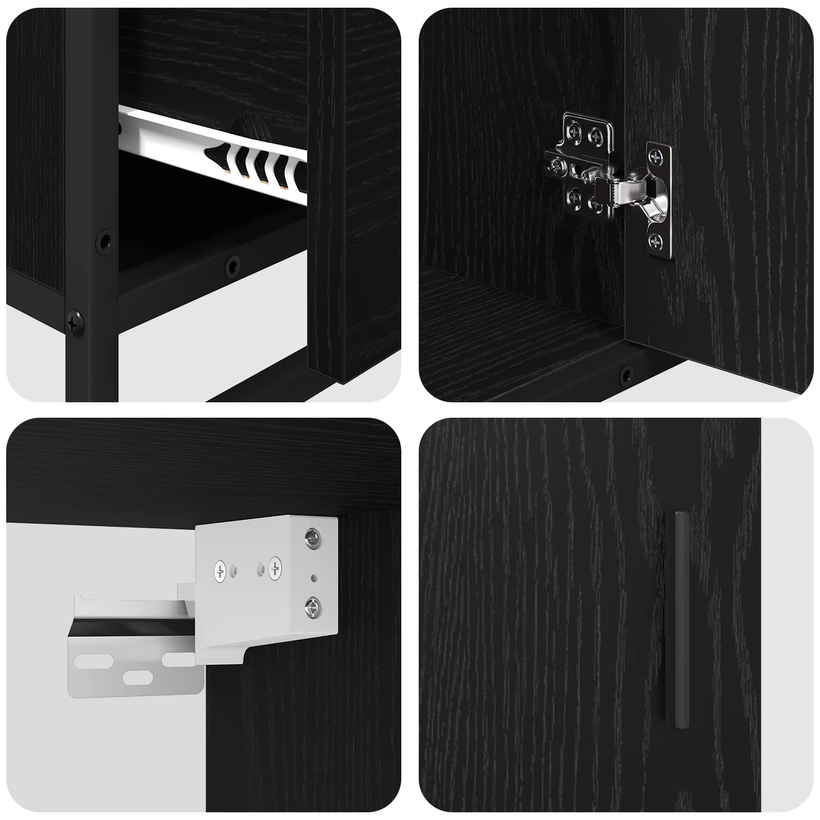 Juego de muebles de baño 3 pcs Roble Negro Madera de ingeniería