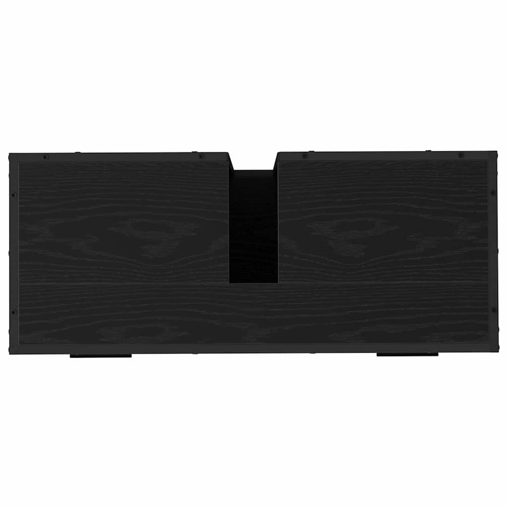 Juego de muebles de baño 3 pcs Roble Negro Madera de ingeniería