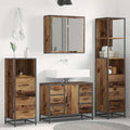 Juego de muebles de baño con cajón 4 pcs Madera vieja