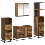 Juego de muebles de baño con cajón 4 pcs Madera vieja