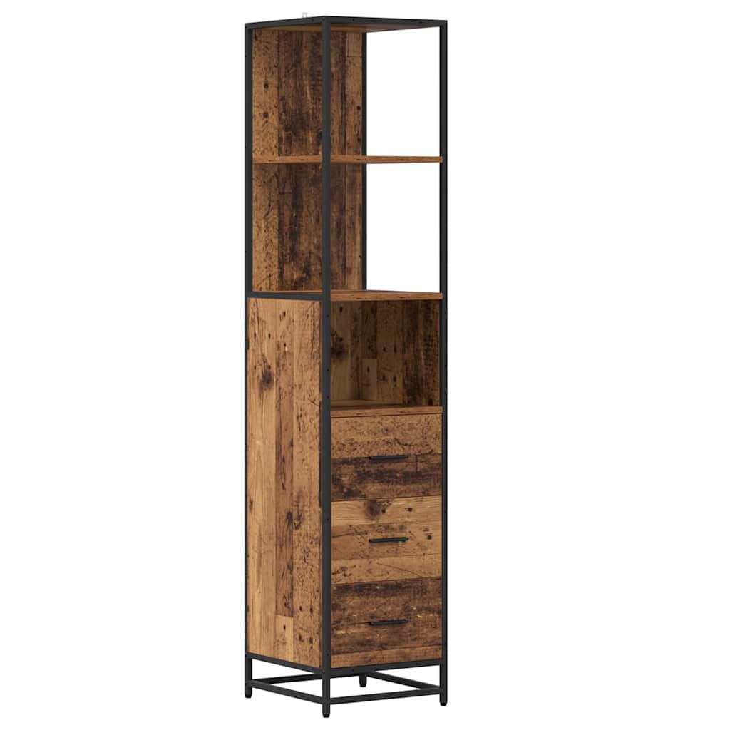 Juego de muebles de baño con cajón 4 pcs Madera vieja