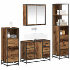 Juego de muebles de baño con cajón 4 pcs Madera vieja
