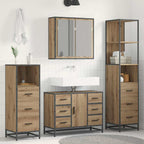 Juego de muebles de baño con cajón 4 pcs Roble artisan