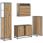 Juego de muebles de baño con cajón 4 pcs Roble artisan