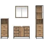 Juego de muebles de baño con cajón 4 pcs Roble artisan