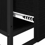 Juego de muebles de baño 4 pcs Roble Negro Madera de ingeniería