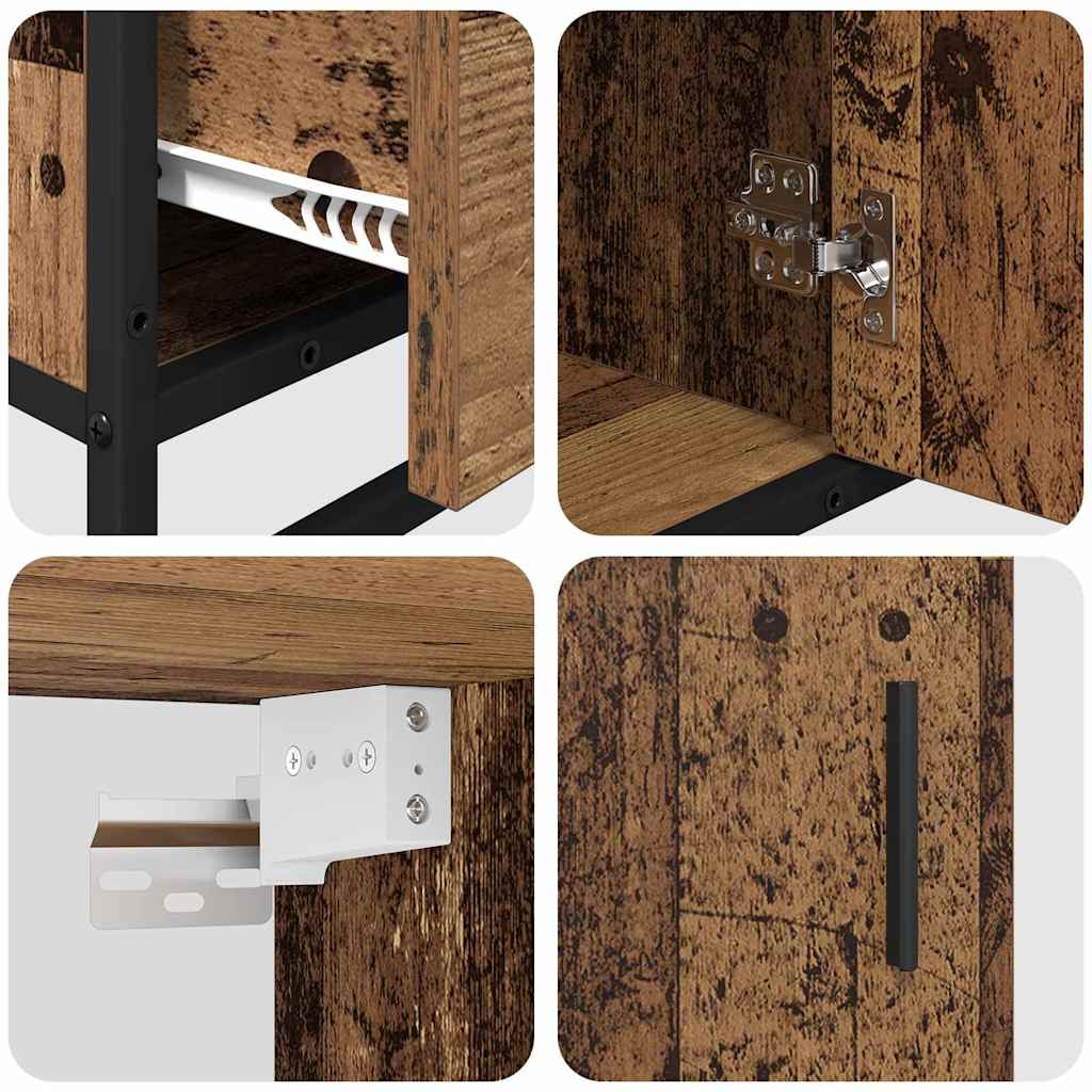 Juego de muebles de baño con cajón 3 pcs Madera envejecida