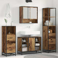 Juego de muebles de baño con cajón 3 pcs Madera envejecida