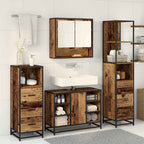 Juego de muebles de baño con cajón 3 pcs Madera envejecida