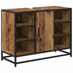 Juego de muebles de baño con cajón 3 pcs Madera envejecida