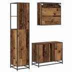 Juego de muebles de baño con cajón 3 pcs Madera envejecida