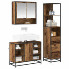 Juego de muebles de baño con cajón 3 pcs Madera envejecida
