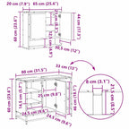 Juego de muebles de baño con cajón 3 pcs Madera envejecida