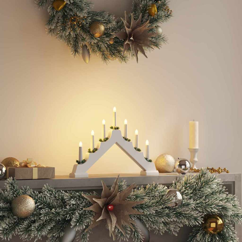 Puente de velas navideñas con 7 LED 3 pcs Rojo 39.5 x 5 x 29 cm