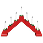 Puente de velas navideñas con 7 LED 3 pcs Rojo 39.5 x 5 x 29 cm