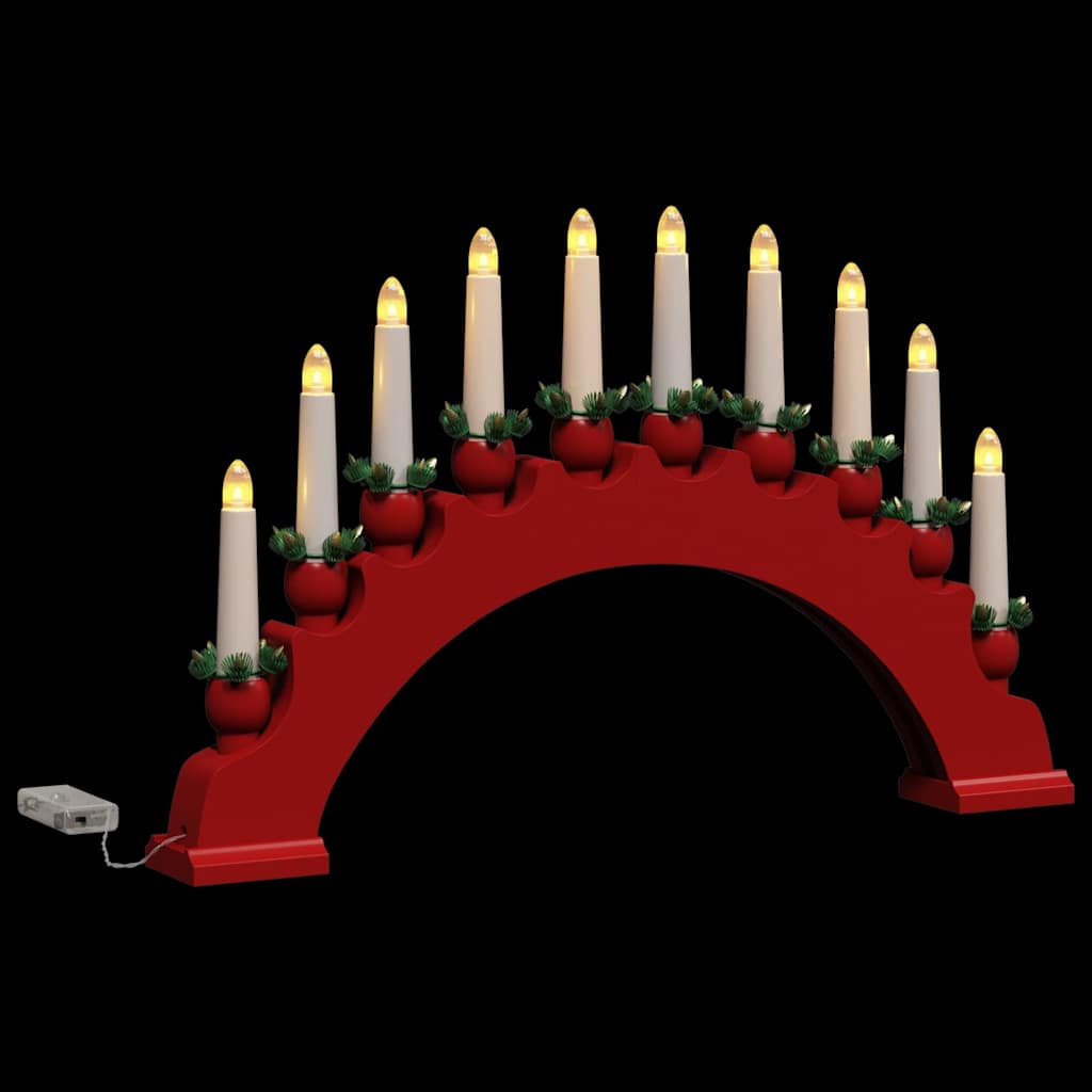Arco de Velas de Navidad con 10 Velas LED 3 pcs Rojo