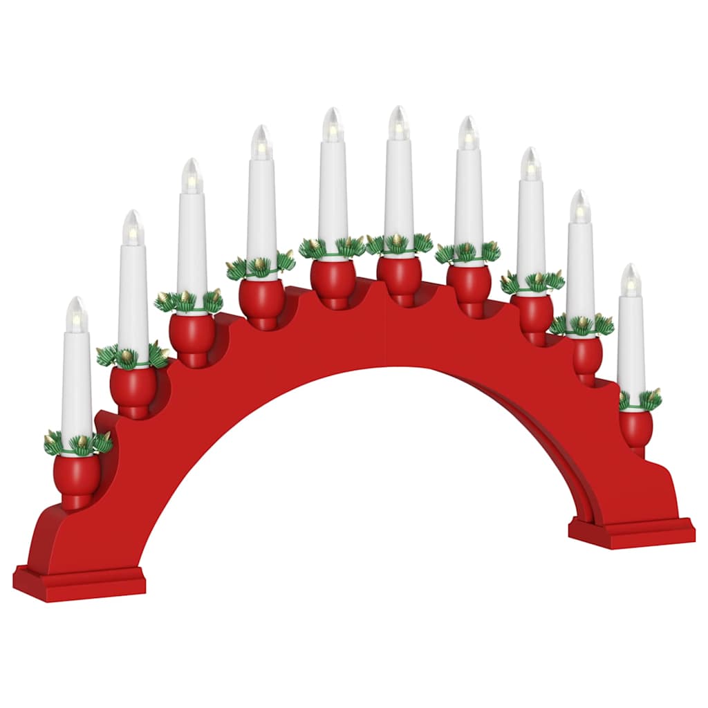 Arco de Velas de Navidad con 10 Velas LED 3 pcs Rojo