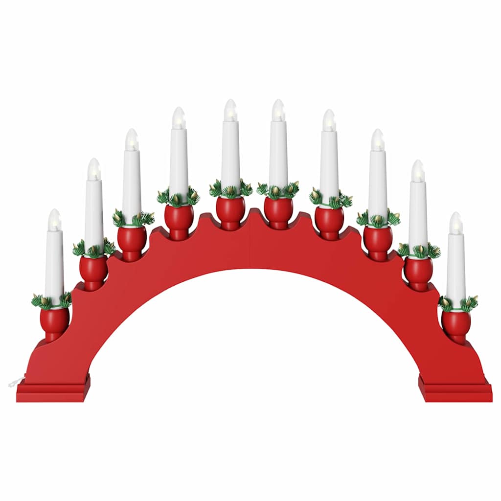 Arco de Velas de Navidad con 10 Velas LED 3 pcs Rojo
