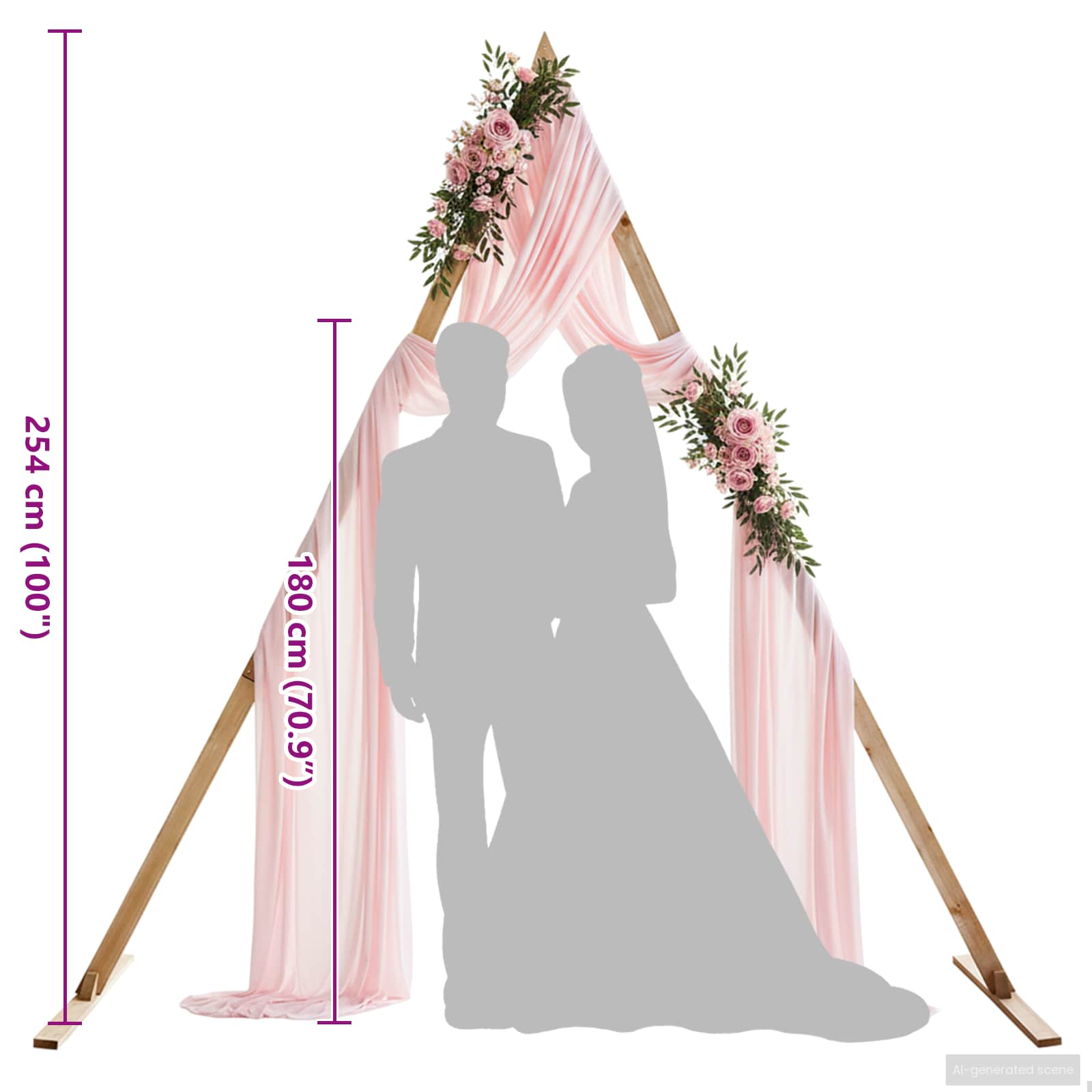 Arco de Boda Marrón Claro 202 x 95 x 254 cm
