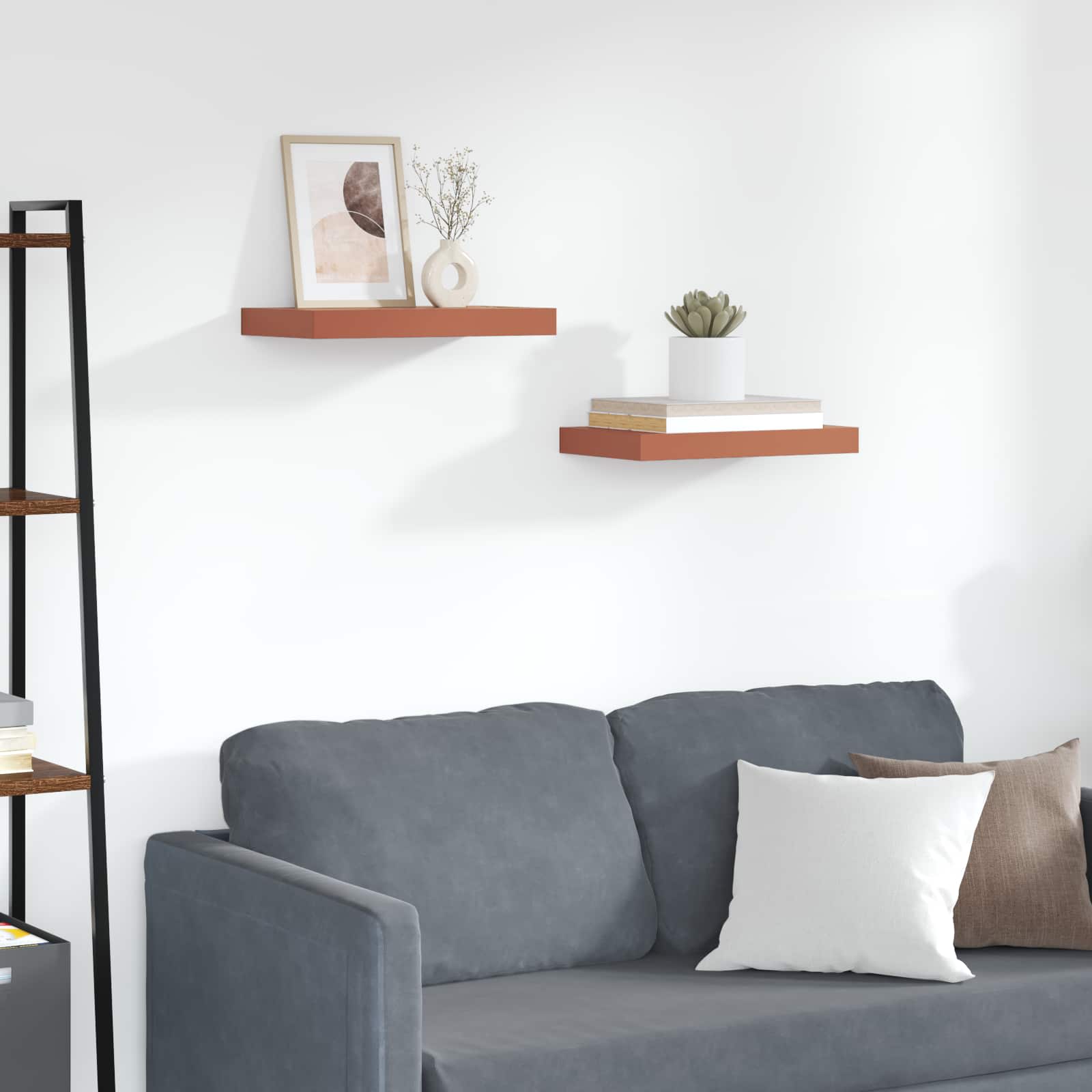 Estante de pared 2 pcs Beige 120 x 23,5 x 4 cm