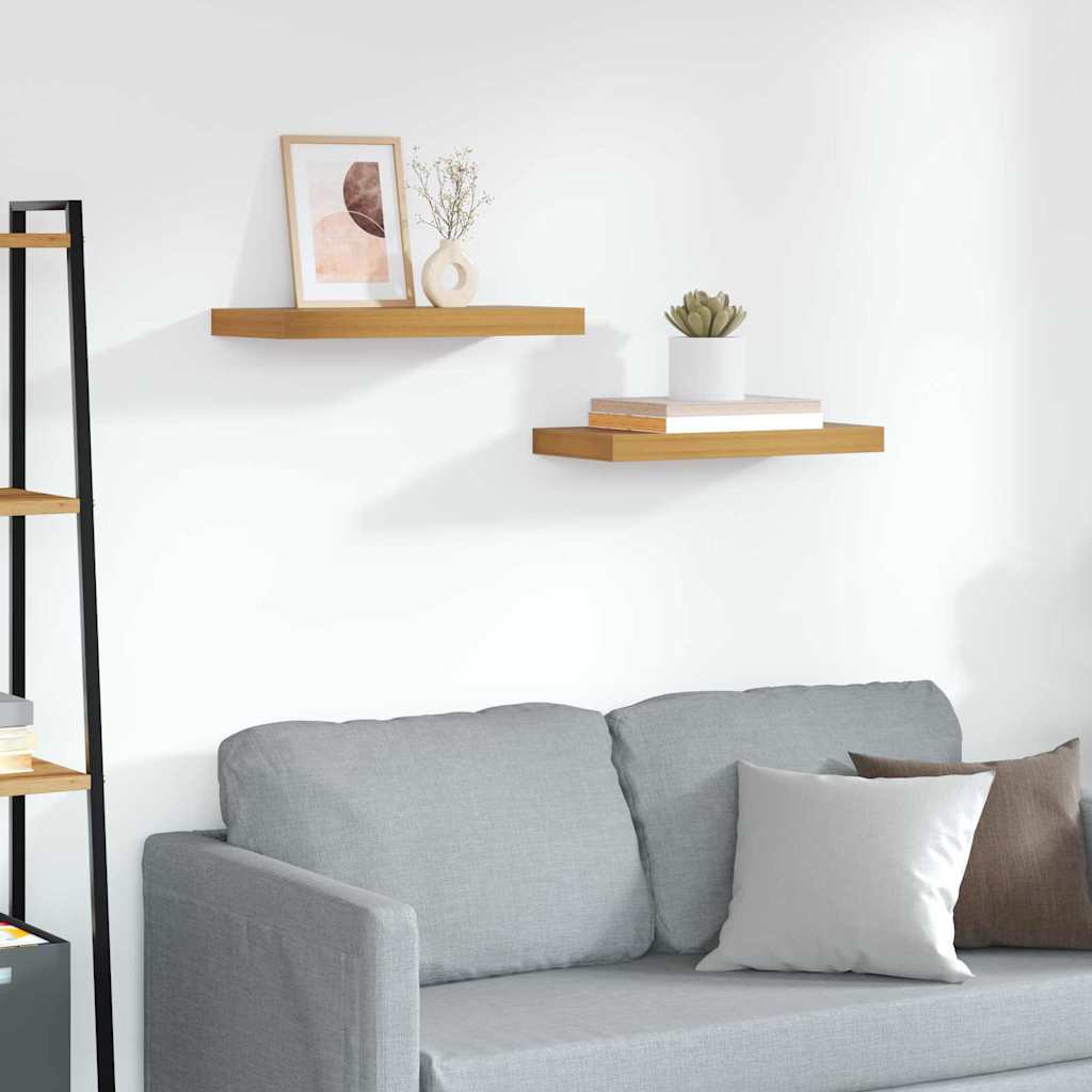 Estante de pared 2 pcs Beige 120 x 23,5 x 4 cm