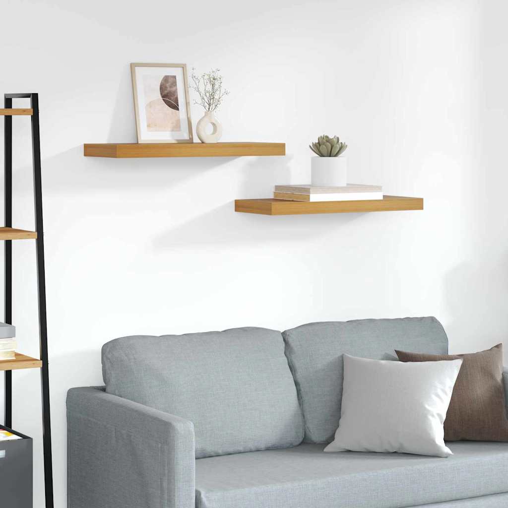 Estante de pared 2 pcs Beige 120 x 23,5 x 4 cm