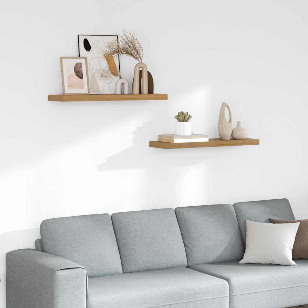 Estante de pared 2 pcs Beige 120 x 23,5 x 4 cm