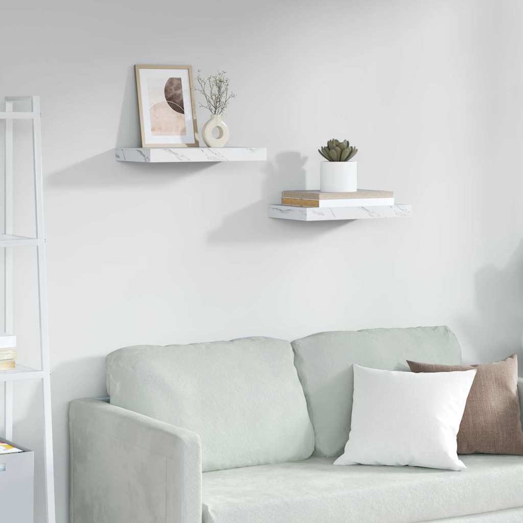 Estante de pared 2 pcs Beige 120 x 23,5 x 4 cm