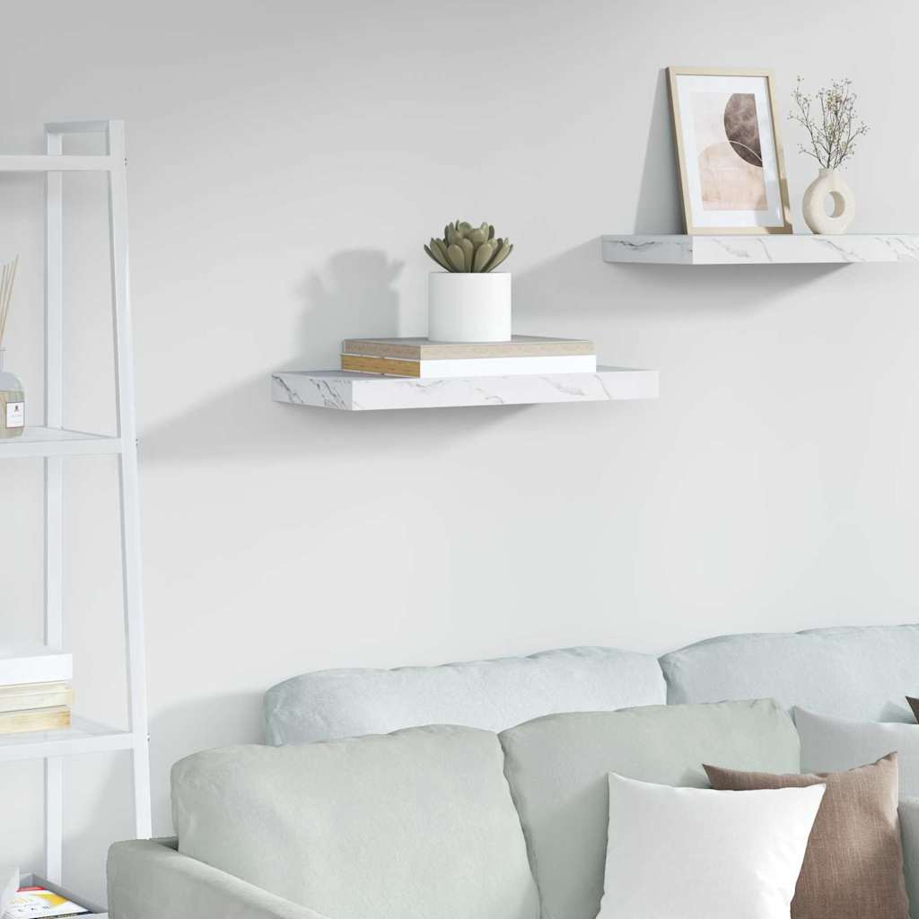 Estante de pared 2 pcs Beige 120 x 23,5 x 4 cm