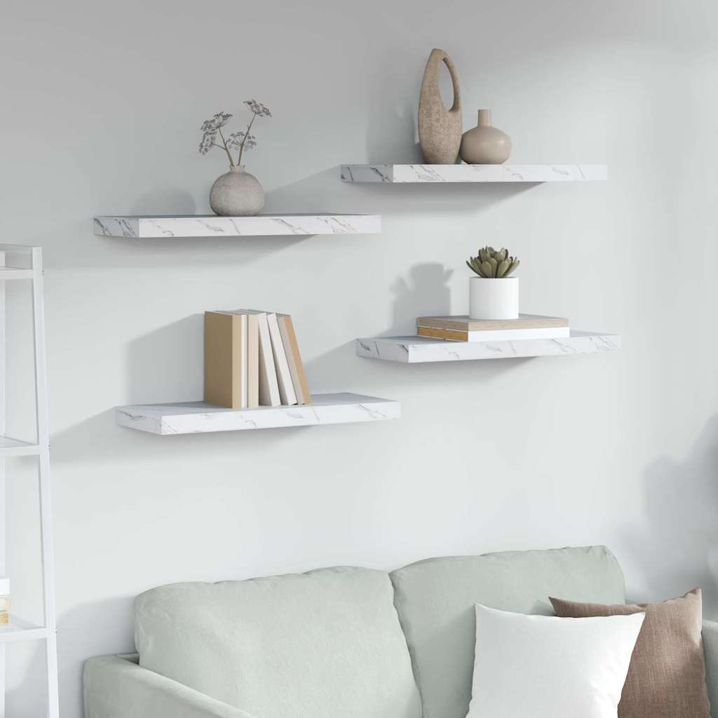 Estante de pared 2 pcs Beige 120 x 23,5 x 4 cm