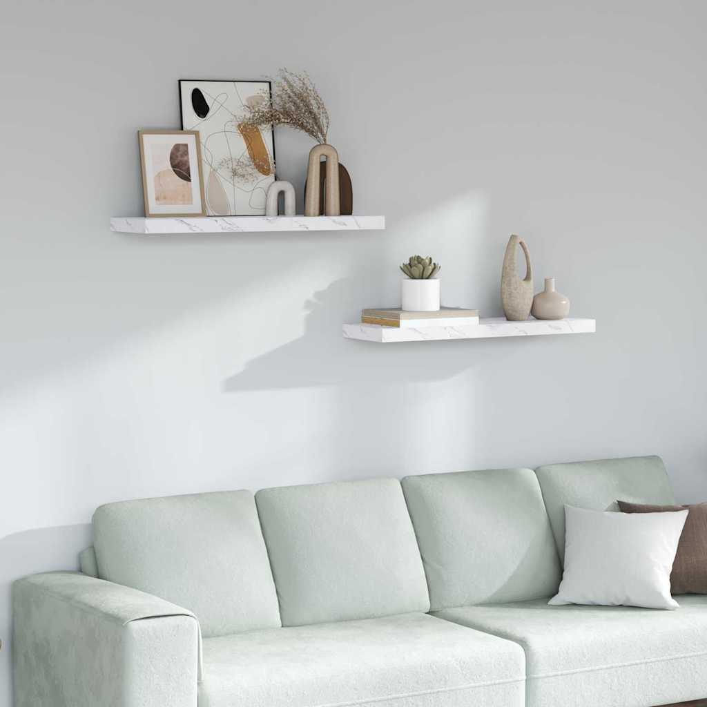 Estante de pared 2 pcs Beige 120 x 23,5 x 4 cm
