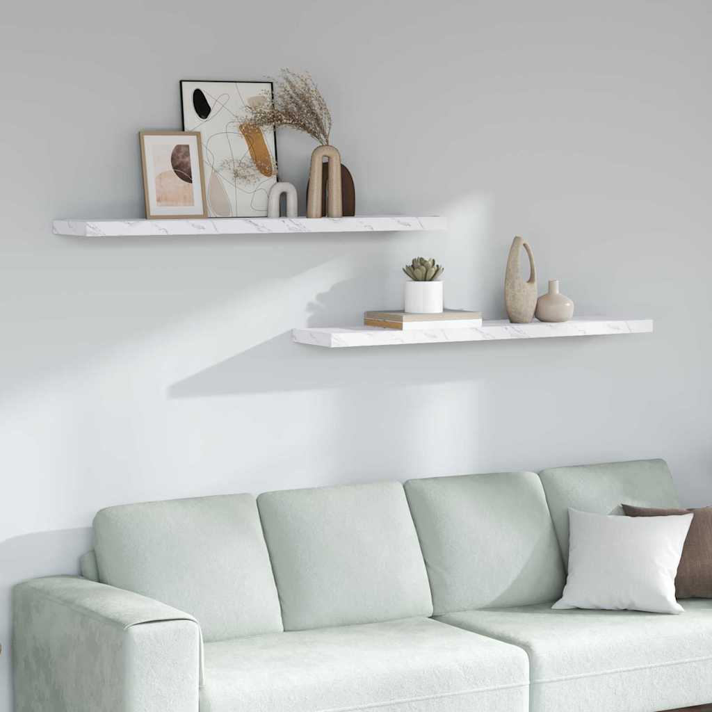 Estante de pared 2 pcs Beige 120 x 23,5 x 4 cm