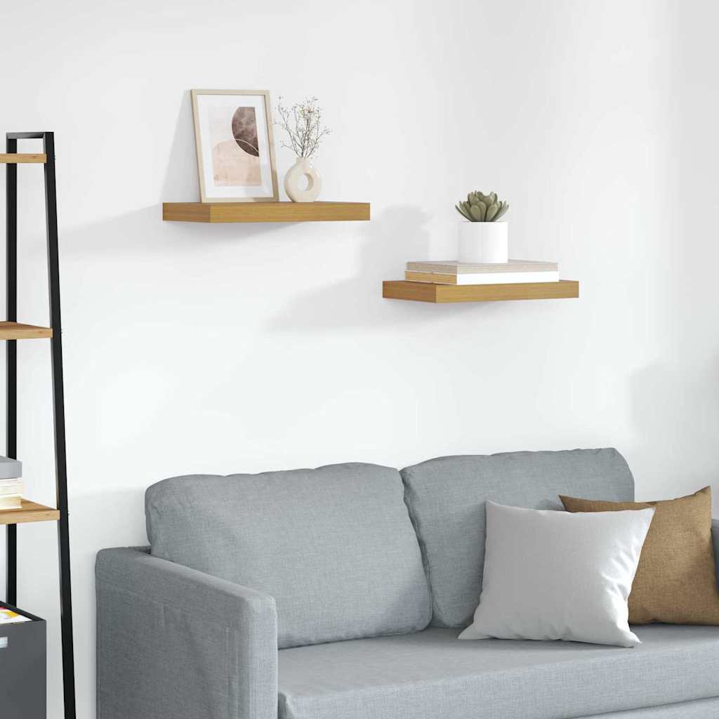 Estante de pared 2 pcs Beige 120 x 23,5 x 4 cm