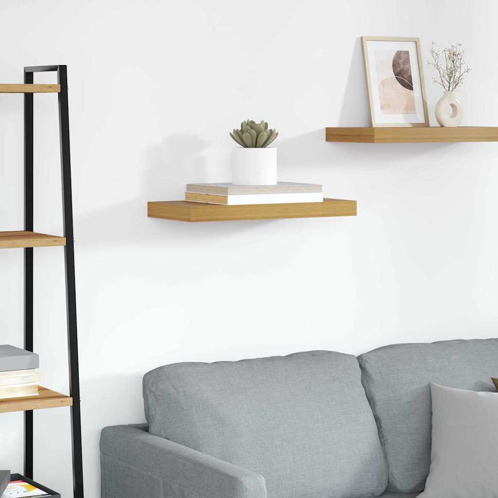 Estante de pared 2 pcs Beige 120 x 23,5 x 4 cm