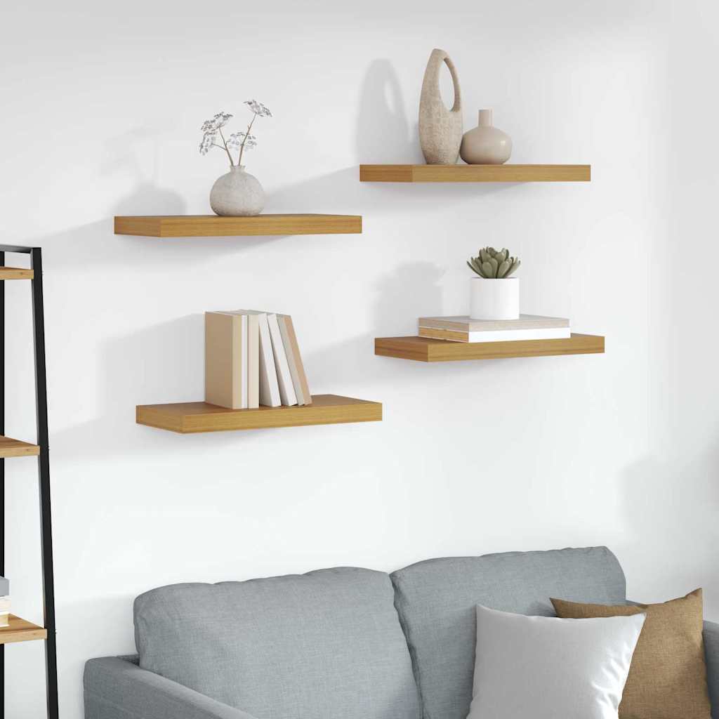 Estante de pared 2 pcs Beige 120 x 23,5 x 4 cm