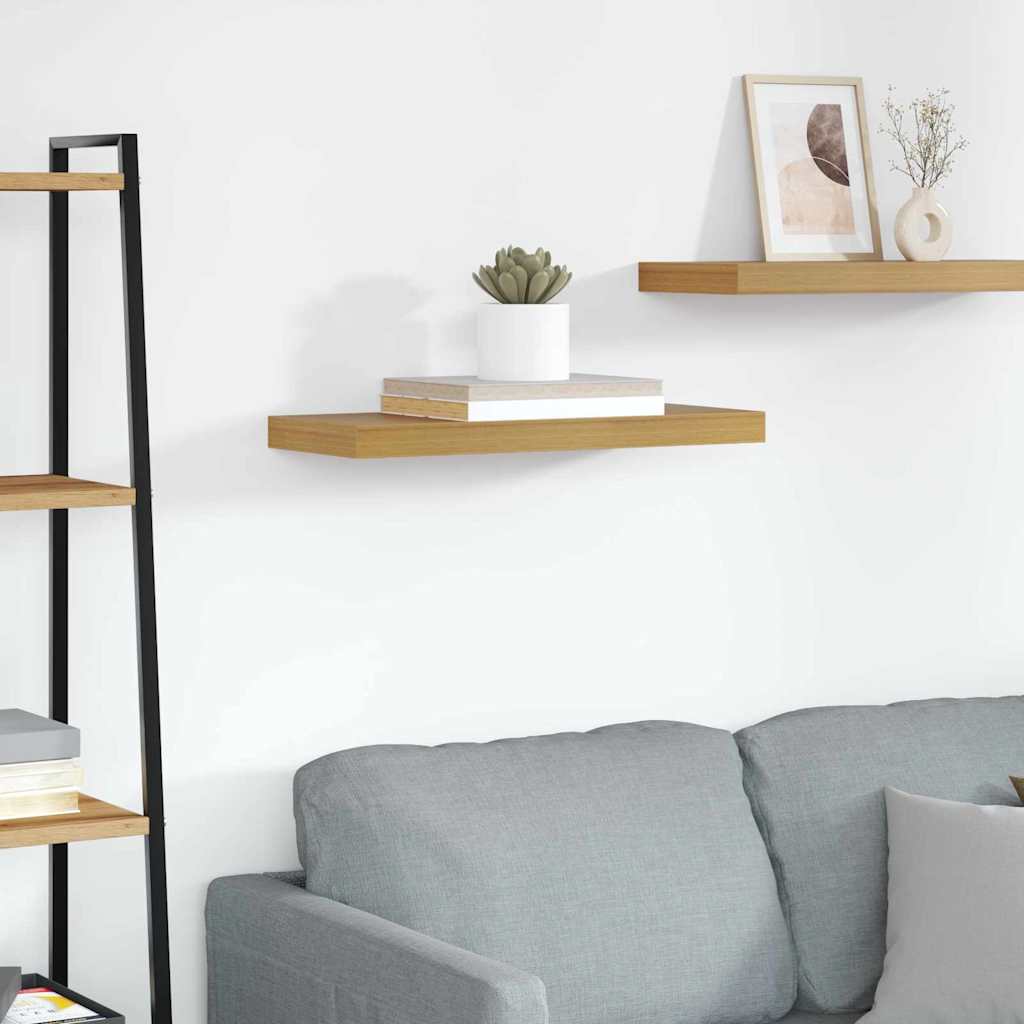 Estante de pared 2 pcs Beige 120 x 23,5 x 4 cm