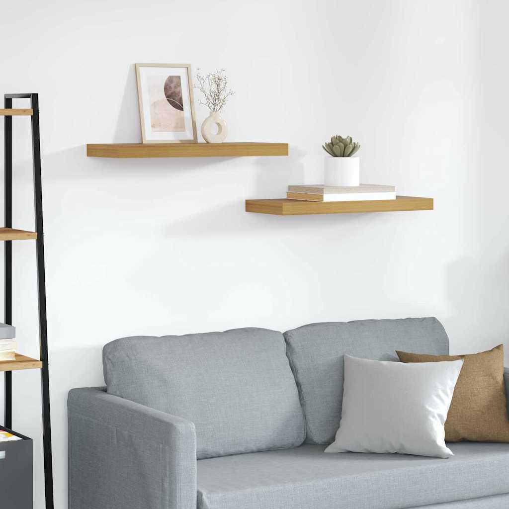 Estante de pared 2 pcs Beige 120 x 23,5 x 4 cm