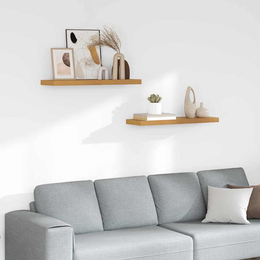Estante de pared 2 pcs Beige 120 x 23,5 x 4 cm