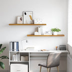 Estante de pared 2 pcs Beige 120 x 23,5 x 4 cm